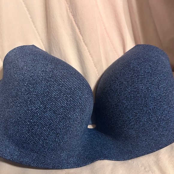 Victoria's Secret 38DD No Underwire Wide Strap Denim Color Bra - Picture 1 of 3